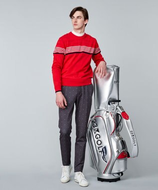 23区GOLF 嬉しいインナー付き【ニット＋吸湿発熱インナー】ニット ツインセット オレンジ系