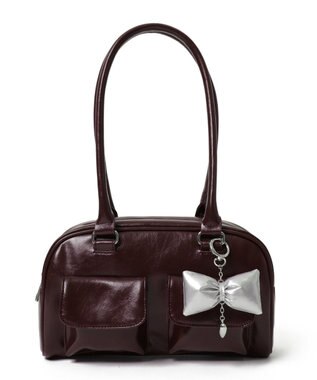 WEGO チャーム付きボストンバッグ ブラウンその他