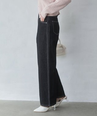WEGO 【XS～Lサイズ展開/美脚】ストレートデニムパンツ デニムブラック
