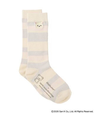 earth music&ecology 【予約】リラックマ×earth マルチボーダーソックス B