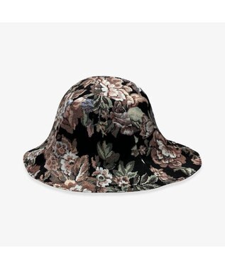 林八百吉商店 un chapeau  ジャガードチューリップハット ブラック