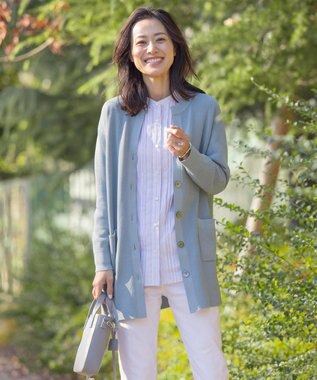 J.PRESS LADIES 【洗える】BEZ VEGA ストライプ ピンタック ブラウス ホワイト系1