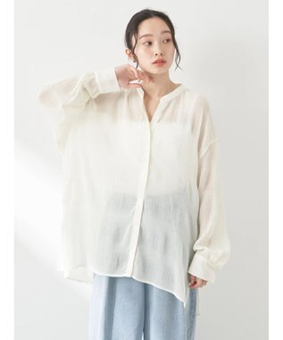 earth music&ecology クシュクシュシアーシャツ Off White
