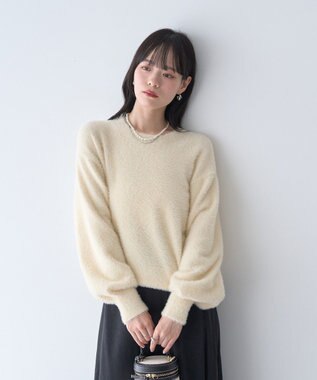 earth music&ecology ミニシャギープルオーバー Ivory