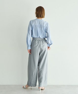 YECCA VECCA ギャザーブラウス Light Blue