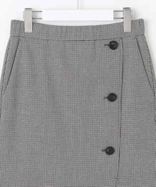 自由区 【撥水加工・洗える】TRギャバチェック柄 スカート モノトーン系チェック