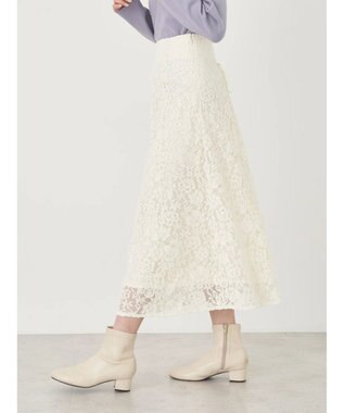 earth music&ecology モールレーススカート Ivory