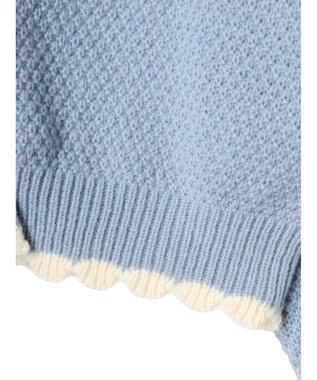 earth music&ecology フリルカラーカーディガン Blue