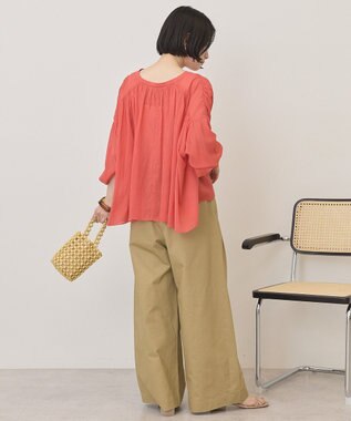 AMERICAN HOLIC スキッパーギャザーブラウス Red