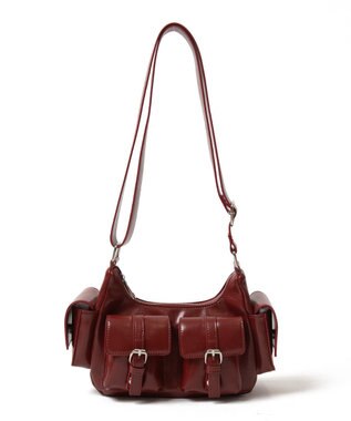 WEGO 金具デザインポケットショルダー レッド