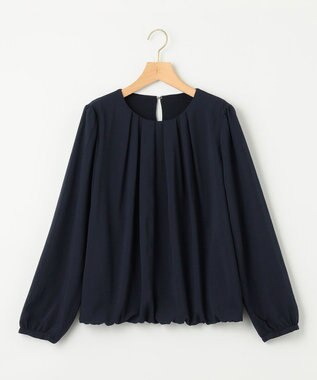 組曲 ドビーシフォン ニュアンスタック ブラウス ネイビー系