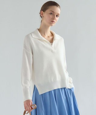 23区 【先行予約】コットンギマ スキッパー ニット