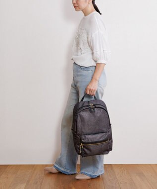 ACE BAGS & LUGGAGE HAyU × ace.  ユッカ リュックサック A4サイズ ２気室 17836 チャコール（ネコヘッド柄）