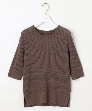 ANY SIS S ケーブルニット プルオーバー モカ