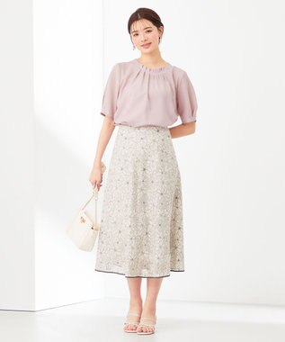 ANY SIS 【美人百花6月号掲載】シアーストライプ ブラウス ピンク