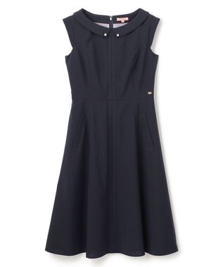 TOCCA 【消臭・吸水速乾・洗える】SUMMER ENTRANCE 襟付きドレス ネイビー系