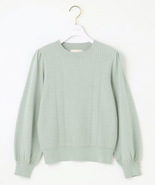 ANY SIS 【CICA加工】ケーブルポイント ニット ライトグリーン