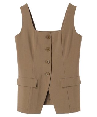 YECCA VECCA リネンライクビスチェベスト Dark Beige