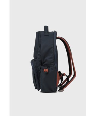 DAKS 軽量ナイロン×レザー ハウスチェックディテール PC収納バックパック ネイビー