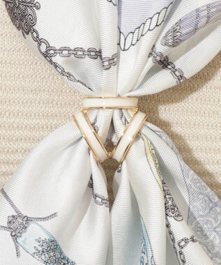 MOONBAT Luna Luce(ルナルーチェ)スカーフリング パール調 3Ring お手持ちのスカーフを通すだけ ギフト ホワイト