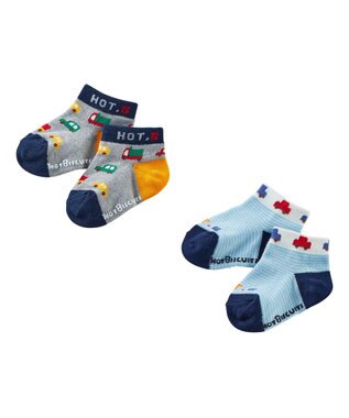 MIKI HOUSE HOT BISCUITS ワンポイント半袖Tシャツ＆ローカットソックスギフトセット【BOX付き】 黄