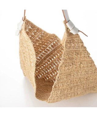 UNBILLION perche マダガスカルラフィア×姫路レザーホーボーバッグ アイボリー