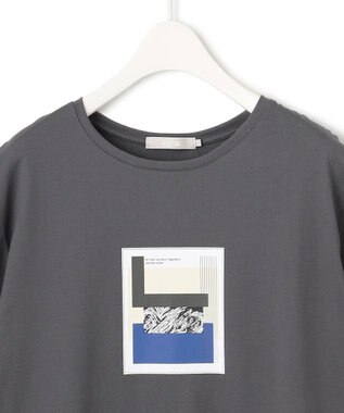 ICB 【新色追加・接触冷感・UVケア・洗える】 ロゴTEE チャコール［コラージュモチーフ］系