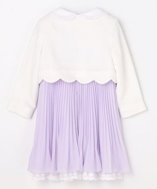 ANY KIDS 【2点セット】リボンボレロジャケット+シフォンプリーツ ワンピース ラベンダー