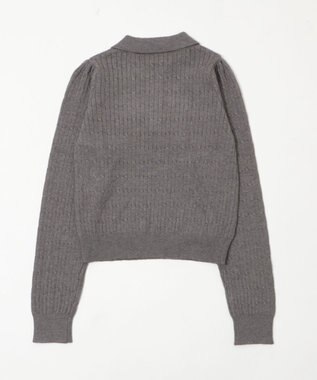 WEGO 【WEB限定/25年秋冬新作】別注USPOLOケーブルニットポロ グレー