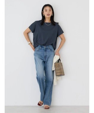 AMERICAN HOLIC 接触冷感ショートスリーブカットプルオーバー Navy