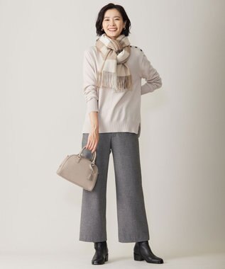 J.PRESS LADIES 【洗える】WOOL BLEND AIR ハイネック ニット ベージュ系