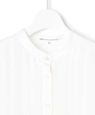 23区 【先行予約】ドビーストライプ バックタック フレアブラウス ホワイト系