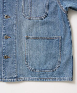 AMERICAN HOLIC ノーカラーデニムカバーオール Light Indigo