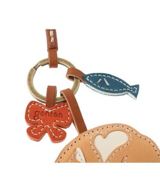 genten ワクワクチャーム 茶白ハチワレ ヌメベージュ