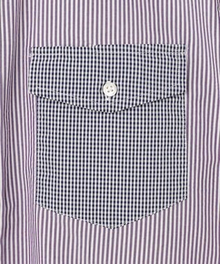 J.PRESS MEN 【クールマックス】クレイジーパターン サッカーシャツ/B.D. ネイビー系9