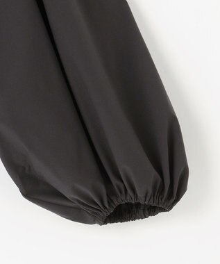 #Newans 【洗濯機可／撥水】シャーリングネック ボリュームスリーブシャツ ブラック