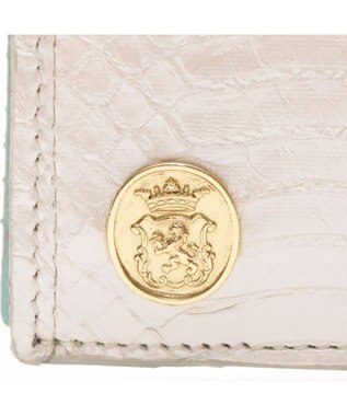 A.D.M.J. 【スネークレザー】アールデコモチーフロングウォレット ホワイトパール