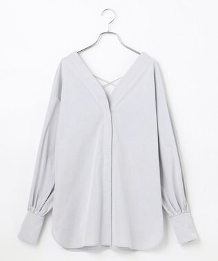 #Newans 【ANSWER for ヘルシーカジュアル】クロスリボンシャツ グレー系