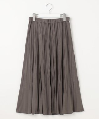J.PRESS LADIES 【洗える】パウダリージャージー ランダムプリーツ スカート モカグレー系
