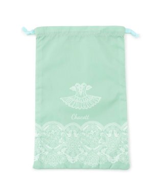 Chacott レース柄メッシュ巾着M アイスグリーン