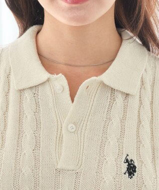 WEGO 別注USPOLO　ケーブルニットポロ ホワイトアイボリー