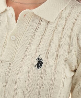 WEGO 別注USPOLO　ケーブルニットポロ ホワイトアイボリー