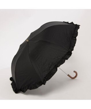 UNBILLION カシュネ cachenez / PUビッグフリルトップレス2段折りたたみ傘 ブラック