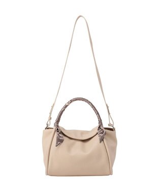 Green Parks ３ＳＥＴスカーフ付コードハンドルバッグｉｎポーチ Beige
