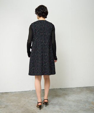 GRACE CONTINENTAL ネオンドットジャガードワンピース ブラック