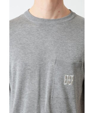 DAKS DDロゴポケットニットTシャツ グレー