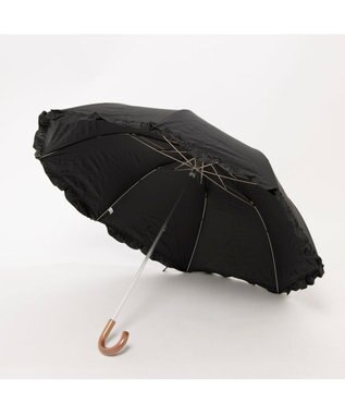UNBILLION カシュネ cachenez / PUビッグフリルトップレス2段折りたたみ傘 ブラック