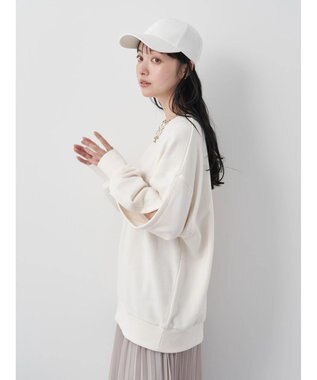 earth music&ecology 袖スリットスウェット Ivory