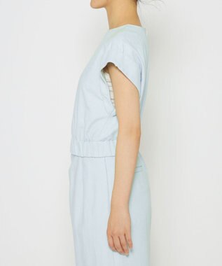 uncrave 【手洗い可】コットンリネンツイル ブラウス（uncrave WHITE） サックス