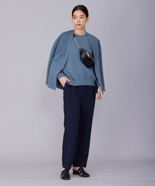 ICB 【洗える】コットンポリエステルスムース カーディガン ライトブルーグレー系